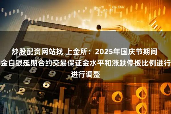炒股配资网站找 上金所：2025年国庆节期间 对黄金白银延期合约交易保证金水平和涨跌停板比例进行调整