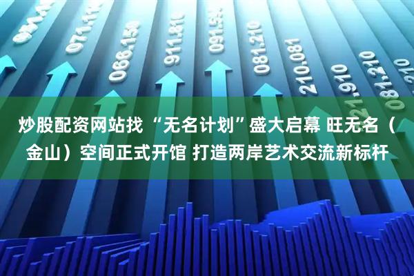 炒股配资网站找 “无名计划”盛大启幕 旺无名（金山）空间正式开馆 打造两岸艺术交流新标杆